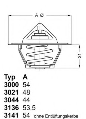 WAHLER 3141.87D Термостат, охлаждающая жидкость для VOLKSWAGEN NOVO FUSCA (Фольксваген Ноvо фусcа) WAHLER 3141.87D Термостат, охлаждающая жидкость для VOLKSWAGEN NOVO FUSCA (Фольксваген Ноvо фусcа)