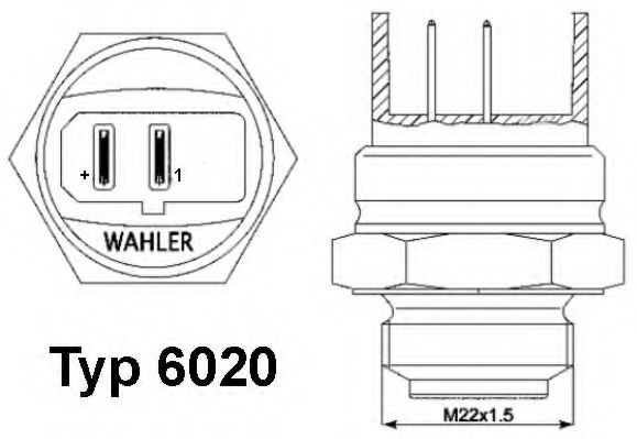 WAHLER 6020.95D Термовыключатель, вентилятор радиатора; Термовыключатель, вентилятор радиатора для VOLKSWAGEN DASHER (Фольксваген Дашэр) WAHLER 6020.95D Термовыключатель, вентилятор радиатора; Термовыключатель, вентилятор радиатора для VOLKSWAGEN DASHER (Фольксваген Дашэр)