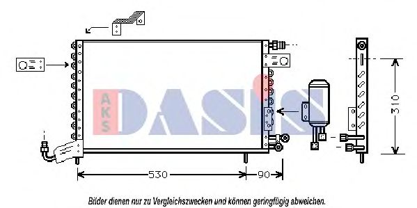 AKS DASIS 042020N Конденсатор, кондиционер для VOLKSWAGEN CARIBE I (Фольксваген Cарибэ и) AKS DASIS 042020N Конденсатор, кондиционер для VOLKSWAGEN CARIBE I (Фольксваген Cарибэ и)