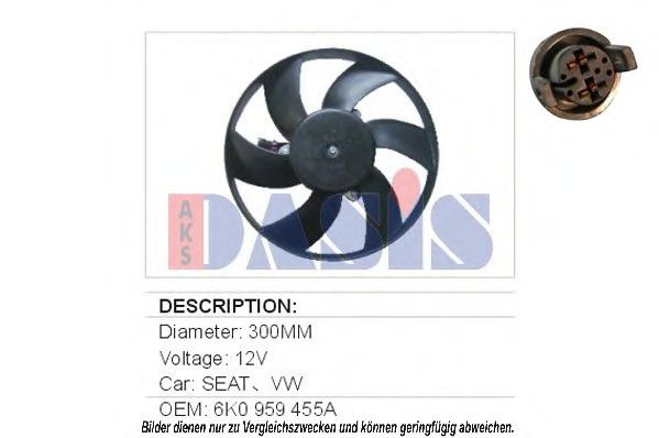AKS DASIS 048002N Вентилятор, охлаждение двигателя 1 для SEAT TOLEDO (Сеат Толэдо) AKS DASIS 048002N Вентилятор, охлаждение двигателя 1 для SEAT TOLEDO (Сеат Толэдо)