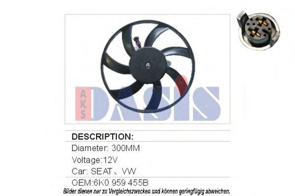AKS DASIS 048003N Вентилятор, охлаждение двигателя 1 для SEAT TOLEDO (Сеат Толэдо) AKS DASIS 048003N Вентилятор, охлаждение двигателя 1 для SEAT TOLEDO (Сеат Толэдо)