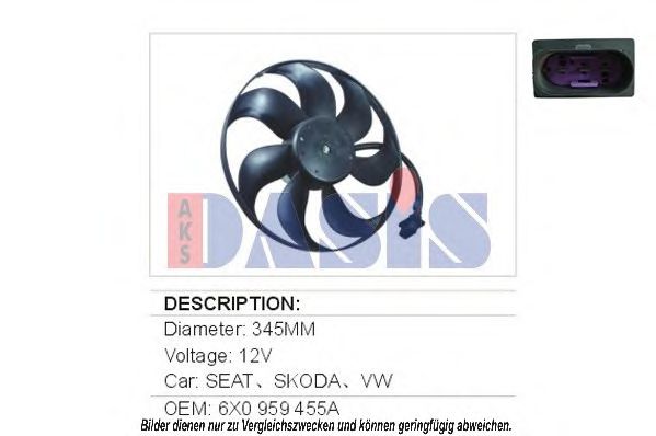 AKS DASIS 048029N Вентилятор, охлаждение двигателя для AUDI TT (Ауди Тт) AKS DASIS 048029N Вентилятор, охлаждение двигателя для AUDI TT (Ауди Тт)