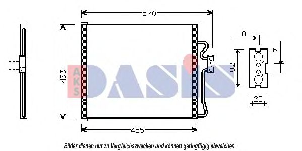 AKS DASIS 052180N Конденсатор, кондиционер для BMW 7 (Бмв 7) AKS DASIS 052180N Конденсатор, кондиционер для BMW 7 (Бмв 7)