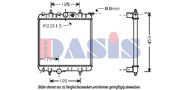 AKS DASIS 161450N Радиатор, охлаждение двигателя для PEUGEOT (Пежо) AKS DASIS 161450N Радиатор, охлаждение двигателя для PEUGEOT (Пежо)