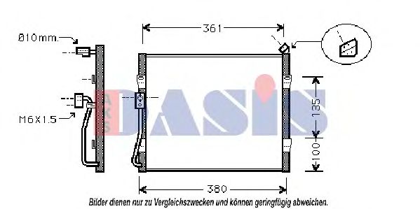 AKS DASIS 372020N Конденсатор, кондиционер для ROVER 400 (Ровер 400) AKS DASIS 372020N Конденсатор, кондиционер для ROVER 400 (Ровер 400)