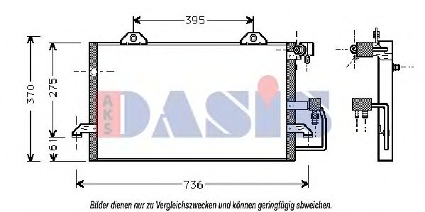 AKS DASIS 482070N Конденсатор, кондиционер для AUDI 90 (Ауди 90) AKS DASIS 482070N Конденсатор, кондиционер для AUDI 90 (Ауди 90)