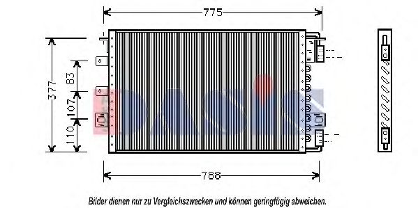 AKS DASIS 522670N Конденсатор, кондиционер для DODGE CARAVAN (Додж Караван)