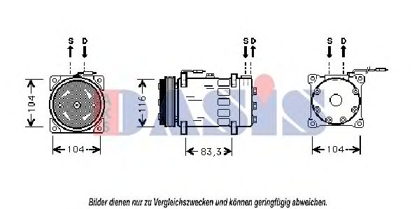 AKS DASIS 850451N Компрессор, кондиционер для RENAULT CLIO I (Рено Cлио и) AKS DASIS 850451N Компрессор, кондиционер для RENAULT CLIO I (Рено Cлио и)
