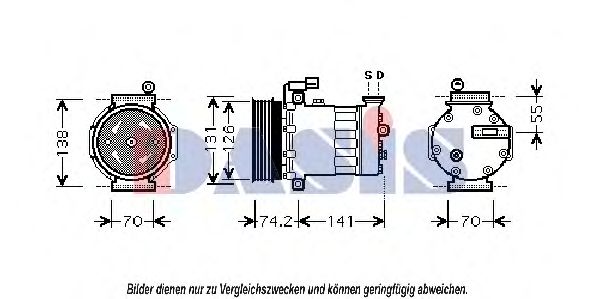 AKS DASIS 850511N Компрессор, кондиционер для ROVER 25 (Ровер 25) AKS DASIS 850511N Компрессор, кондиционер для ROVER 25 (Ровер 25)