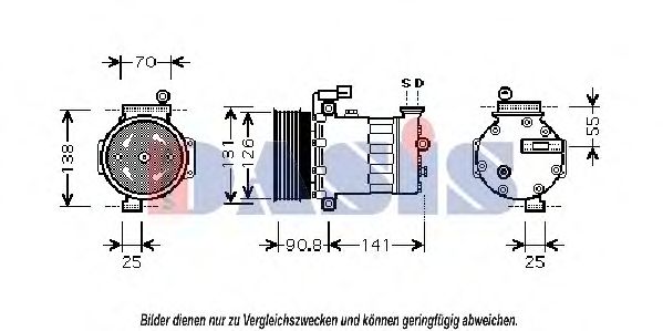 AKS DASIS 850512N Компрессор, кондиционер для ROVER 25 (Ровер 25) AKS DASIS 850512N Компрессор, кондиционер для ROVER 25 (Ровер 25)
