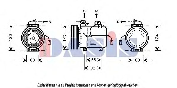 AKS DASIS 850727N Компрессор, кондиционер для DAEWOO KORANDO (Дэу Корандо) AKS DASIS 850727N Компрессор, кондиционер для DAEWOO KORANDO (Дэу Корандо)