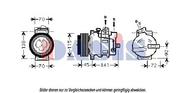 AKS DASIS 851856N Компрессор, кондиционер для MERCEDES-BENZ GL-CLASS (Мэрcэдэс-бэнз Жл класс)
