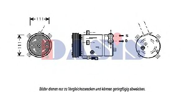 AKS DASIS 852200N Компрессор, кондиционер для OPEL CORSA B STATION WAGON (Опель Корса б статион вагон) AKS DASIS 852200N Компрессор, кондиционер для OPEL CORSA B STATION WAGON (Опель Корса б статион вагон)