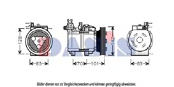AKS DASIS 852570N Компрессор, кондиционер для HYUNDAI EXCEL (Хендай Эxcэл) AKS DASIS 852570N Компрессор, кондиционер для HYUNDAI EXCEL (Хендай Эxcэл)