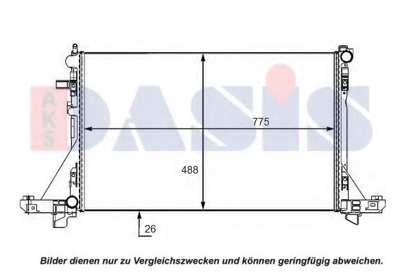 AKS DASIS 180099N Радиатор, охлаждение двигателя для NISSAN (Ниссан) AKS DASIS 180099N Радиатор, охлаждение двигателя для NISSAN (Ниссан)