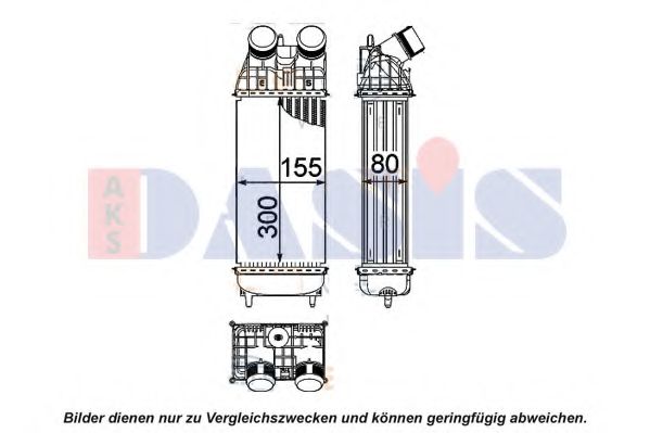 AKS DASIS 067018N Интеркулер для PEUGEOT 207 (Пежо 207) AKS DASIS 067018N Интеркулер для PEUGEOT 207 (Пежо 207)