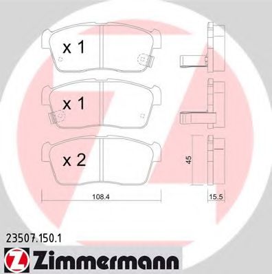 ZIMMERMANN 23507.150.1 Тормозные колодки для DAIHATSU CUORE VII (Дайхатсу Cуорэ v2) ZIMMERMANN 23507.150.1 Тормозные колодки для DAIHATSU CUORE VII (Дайхатсу Cуорэ v2)