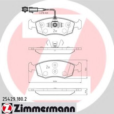 ZIMMERMANN 25429.180.2 Тормозные колодки для FIAT 500 C (Фиат 500 c) ZIMMERMANN 25429.180.2 Тормозные колодки для FIAT 500 C (Фиат 500 c)