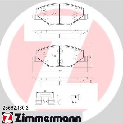ZIMMERMANN 25682.180.2 Тормозные колодки для SKODA RAPID (Шкода Рапид) ZIMMERMANN 25682.180.2 Тормозные колодки для SKODA RAPID (Шкода Рапид)