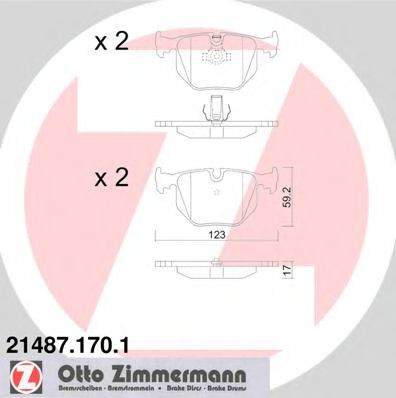 ZIMMERMANN 21487.170.1 Тормозные колодки для BMW (Бмв) ZIMMERMANN 21487.170.1 Тормозные колодки для BMW (Бмв)