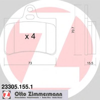 ZIMMERMANN 23305.155.1 Тормозные колодки для CITROËN C5 II (CитроËн С5 2) ZIMMERMANN 23305.155.1 Тормозные колодки для CITROËN C5 II (CитроËн С5 2)