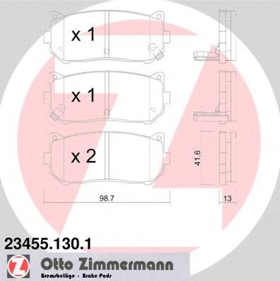 ZIMMERMANN 23455.130.1 Тормозные колодки для KIA CARENS II (Киа Каренс 2) ZIMMERMANN 23455.130.1 Тормозные колодки для KIA CARENS II (Киа Каренс 2)