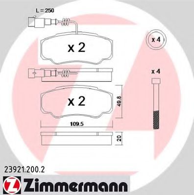 ZIMMERMANN 23921.200.2 Тормозные колодки для RENAULT TRUCKS MAXITY (Рено трак Маxитъ) ZIMMERMANN 23921.200.2 Тормозные колодки для RENAULT TRUCKS MAXITY (Рено трак Маxитъ)