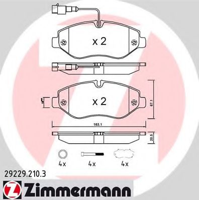 ZIMMERMANN 29229.210.3 Тормозные колодки для RENAULT TRUCKS MAXITY (Рено трак Маxитъ) ZIMMERMANN 29229.210.3 Тормозные колодки для RENAULT TRUCKS MAXITY (Рено трак Маxитъ)