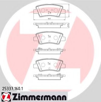 ZIMMERMANN 25337.160.1 Тормозные колодки для HYUNDAI FLUIDIC ELANTRA (Хендай Флуидиc элантра) ZIMMERMANN 25337.160.1 Тормозные колодки для HYUNDAI FLUIDIC ELANTRA (Хендай Флуидиc элантра)