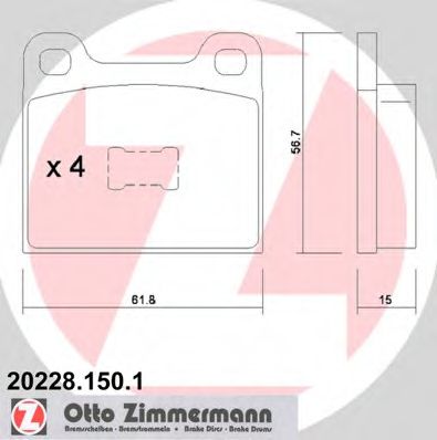 ZIMMERMANN 20228.150.1 Тормозные колодки для AUDI 80 (Ауди 80) ZIMMERMANN 20228.150.1 Тормозные колодки для AUDI 80 (Ауди 80)