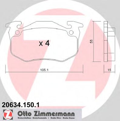 ZIMMERMANN 20634.150.1 Тормозные колодки для RENAULT SUPER 5 (Рено Супэр 5) ZIMMERMANN 20634.150.1 Тормозные колодки для RENAULT SUPER 5 (Рено Супэр 5)