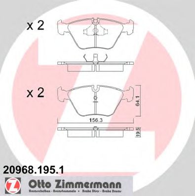 ZIMMERMANN 20968.195.1 Тормозные колодки для BMW 7 (Бмв 7) ZIMMERMANN 20968.195.1 Тормозные колодки для BMW 7 (Бмв 7)