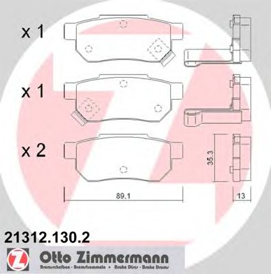 ZIMMERMANN 21312.130.2 Тормозные колодки для ROVER 400 (Ровер 400) ZIMMERMANN 21312.130.2 Тормозные колодки для ROVER 400 (Ровер 400)