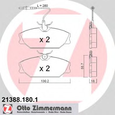 ZIMMERMANN 21388.180.1 Тормозные колодки для RENAULT SAFRANE (Рено Сафранэ) ZIMMERMANN 21388.180.1 Тормозные колодки для RENAULT SAFRANE (Рено Сафранэ)