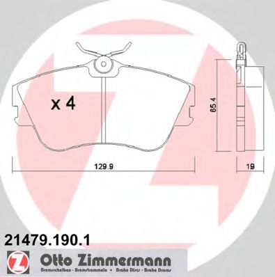 ZIMMERMANN 21479.190.1 Тормозные колодки для VOLKSWAGEN T4 CARAVELLE (Фольксваген Т4 cараvэллэ) ZIMMERMANN 21479.190.1 Тормозные колодки для VOLKSWAGEN T4 CARAVELLE (Фольксваген Т4 cараvэллэ)