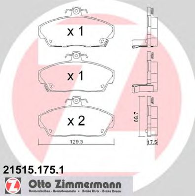 ZIMMERMANN 21515.175.1 Тормозные колодки для ROVER 400 (Ровер 400) ZIMMERMANN 21515.175.1 Тормозные колодки для ROVER 400 (Ровер 400)