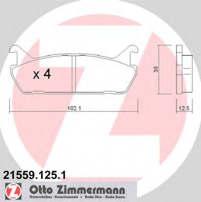 ZIMMERMANN 21559.125.1 Тормозные колодки для DAIHATSU APPLAUSE II (Дайхатсу Апплаусэ 2) ZIMMERMANN 21559.125.1 Тормозные колодки для DAIHATSU APPLAUSE II (Дайхатсу Апплаусэ 2)