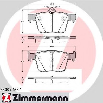 ZIMMERMANN 25009.165.1 Тормозные колодки для VOLKSWAGEN (Фольксваген) ZIMMERMANN 25009.165.1 Тормозные колодки для VOLKSWAGEN (Фольксваген)