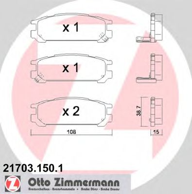 ZIMMERMANN 21703.150.1 Тормозные колодки для SUBARU ALCYONE SVX (Субару Алcъонэ сvx)
