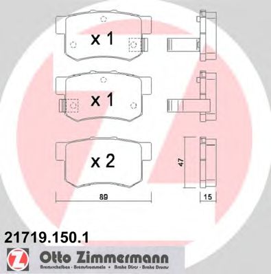 ZIMMERMANN 21719.150.1 Тормозные колодки для HONDA SHUTTLE (Хонда Шуттлэ) ZIMMERMANN 21719.150.1 Тормозные колодки для HONDA SHUTTLE (Хонда Шуттлэ)