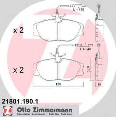 ZIMMERMANN 21801.190.1 Тормозные колодки для CITROËN DISPATCH (CитроËн Диспатч) ZIMMERMANN 21801.190.1 Тормозные колодки для CITROËN DISPATCH (CитроËн Диспатч)