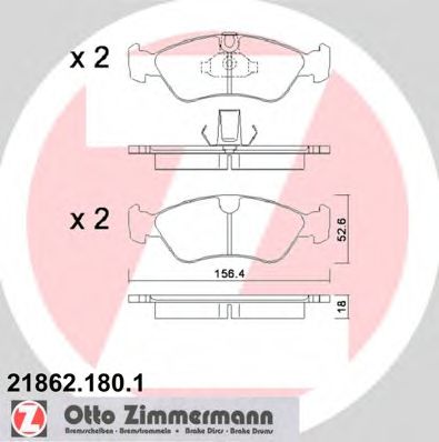 ZIMMERMANN 21862.180.1 Тормозные колодки для DAEWOO (Дэу) ZIMMERMANN 21862.180.1 Тормозные колодки для DAEWOO (Дэу)