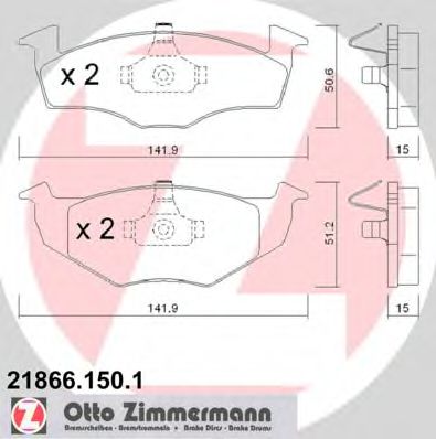 ZIMMERMANN 21866.150.1 Тормозные колодки для SEAT TOLEDO (Сеат Толэдо) ZIMMERMANN 21866.150.1 Тормозные колодки для SEAT TOLEDO (Сеат Толэдо)