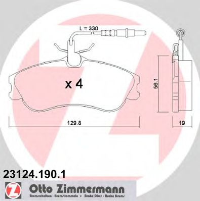 ZIMMERMANN 23124.190.1 Тормозные колодки для VOLVO (Вольво) ZIMMERMANN 23124.190.1 Тормозные колодки для VOLVO (Вольво)