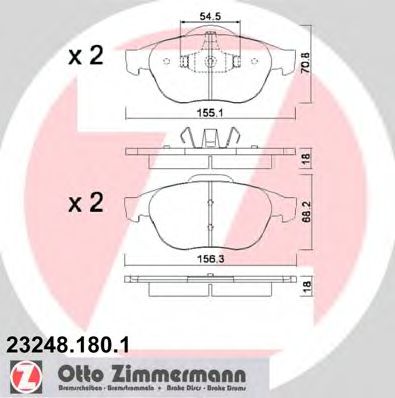 ZIMMERMANN 23248.180.1 Тормозные колодки для RENAULT ESPACE IV (Рено Эспейс 4) ZIMMERMANN 23248.180.1 Тормозные колодки для RENAULT ESPACE IV (Рено Эспейс 4)