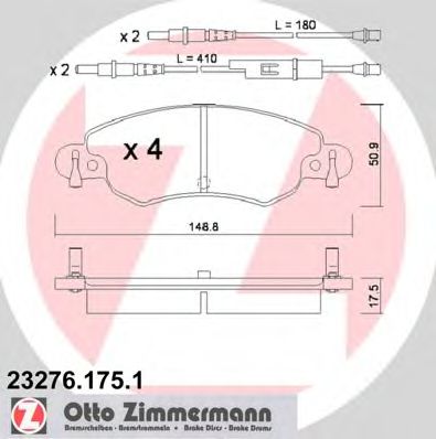 ZIMMERMANN 23276.175.1 Тормозные колодки для CITROËN C5 II (CитроËн С5 2) ZIMMERMANN 23276.175.1 Тормозные колодки для CITROËN C5 II (CитроËн С5 2)