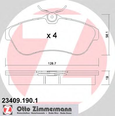 ZIMMERMANN 23409.190.1 Тормозные колодки для CITROëN (Cитроëн) ZIMMERMANN 23409.190.1 Тормозные колодки для CITROëN (Cитроëн)