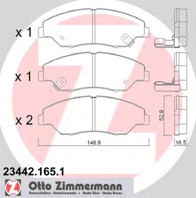 ZIMMERMANN 23442.165.1 Тормозные колодки для KIA SPORTAGE (Киа Спортейдж) ZIMMERMANN 23442.165.1 Тормозные колодки для KIA SPORTAGE (Киа Спортейдж)