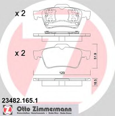 ZIMMERMANN 23482.165.1 Тормозные колодки для RENAULT ESPACE IV (Рено Эспейс 4) ZIMMERMANN 23482.165.1 Тормозные колодки для RENAULT ESPACE IV (Рено Эспейс 4)