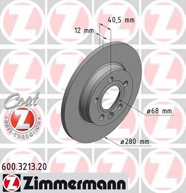 ZIMMERMANN 600.3213.20 Тормозной диск для VOLKSWAGEN T4 MULTIVAN (Фольксваген Т4 мултиvан) ZIMMERMANN 600.3213.20 Тормозной диск для VOLKSWAGEN T4 MULTIVAN (Фольксваген Т4 мултиvан)